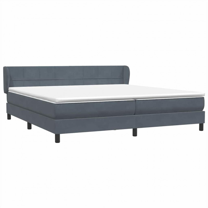 Łóżko typu Box Spring z materacami Ciemnoszary 200x220 cm