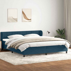 Łóżko typu Box Spring z materacami Ciemnoniebieski 200x220 cm