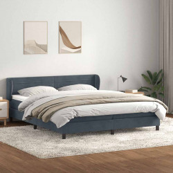 Łóżko typu Box Spring z materacami Ciemnoszary 200x220 cm