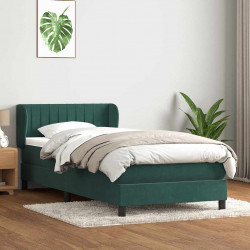 Łóżko kontynentalne z materacem ciemnozielony aksamit 80x210 cm