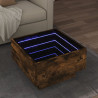 Stolik kawowy z LED, przydymiony dąb, 50x50x30 cm