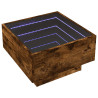 Stolik kawowy z LED, przydymiony dąb, 50x50x30 cm