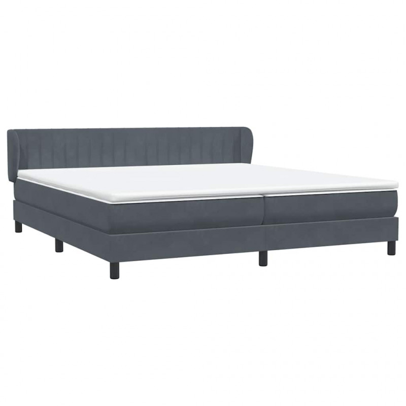 Łóżko typu Box Spring z materacami Ciemnoszary 200x220 cm