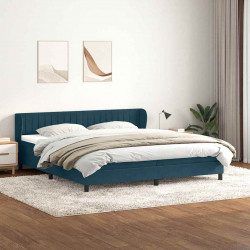Łóżko typu Box Spring z materacami Ciemnoniebieski 200x220 cm