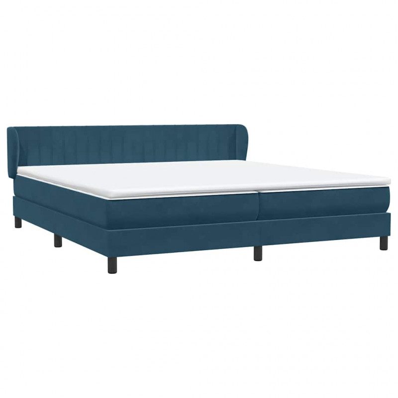 Łóżko typu Box Spring z materacami Ciemnoniebieski 200x220 cm
