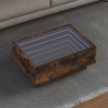 Stolik kawowy z LED, przydymiony dąb, 70x50x30 cm