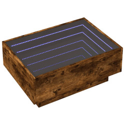 Stolik kawowy z LED, przydymiony dąb, 70x50x30 cm