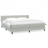 Łóżko typu Box Spring z materacami Jasnoszary 200x210cm Aksamit