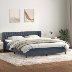 Łóżko typu Box Spring z materacami Ciemnoszary 200x220 cm