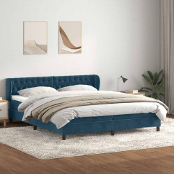 Łóżko typu Box Spring z materacami Ciemnoniebieski 200x220 cm