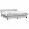 Łóżko typu Box Spring z materacami Jasnoszary 200x210cm Aksamit
