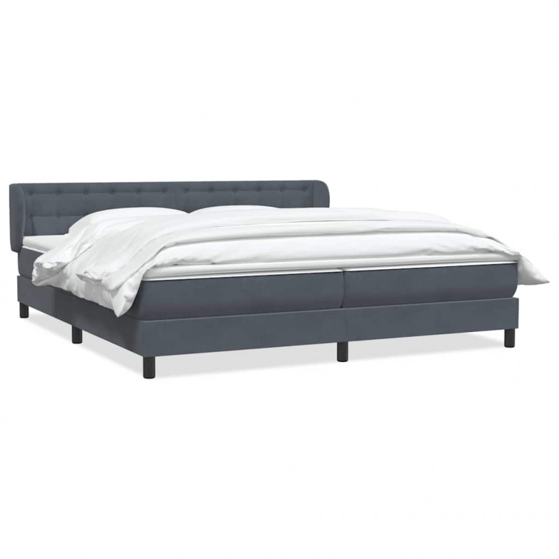 Łóżko typu Box Spring z materacami Ciemnoszary 200x220 cm