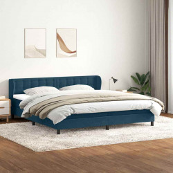 Łóżko typu Box Spring z materacami Ciemnoniebieski 200x220 cm