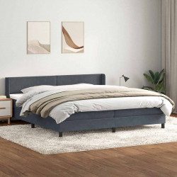 Łóżko typu Box Spring z materacem Ciemnoszary 200x220cm Aksamit