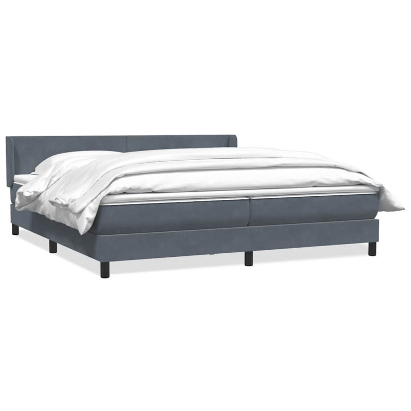 Łóżko typu Box Spring z materacem Ciemnoszary 200x220cm Aksamit
