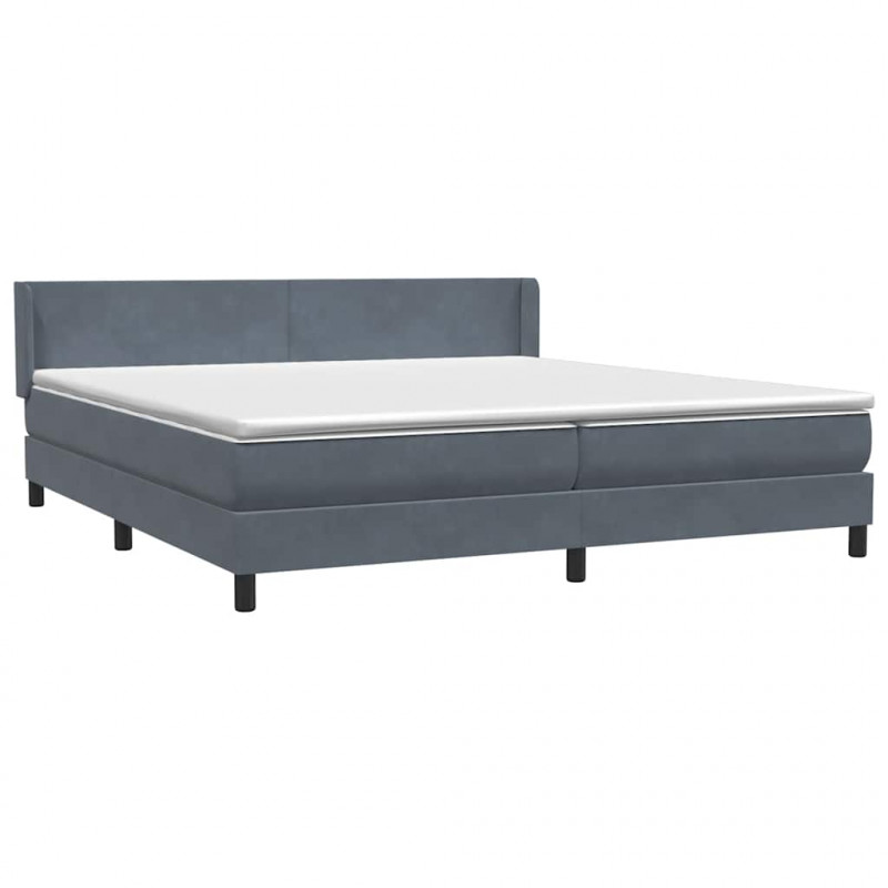 Łóżko typu Box Spring z materacem Ciemnoszary 200x220cm Aksamit