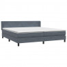 Łóżko typu Box Spring z materacem Ciemnoszary 200x220cm Aksamit