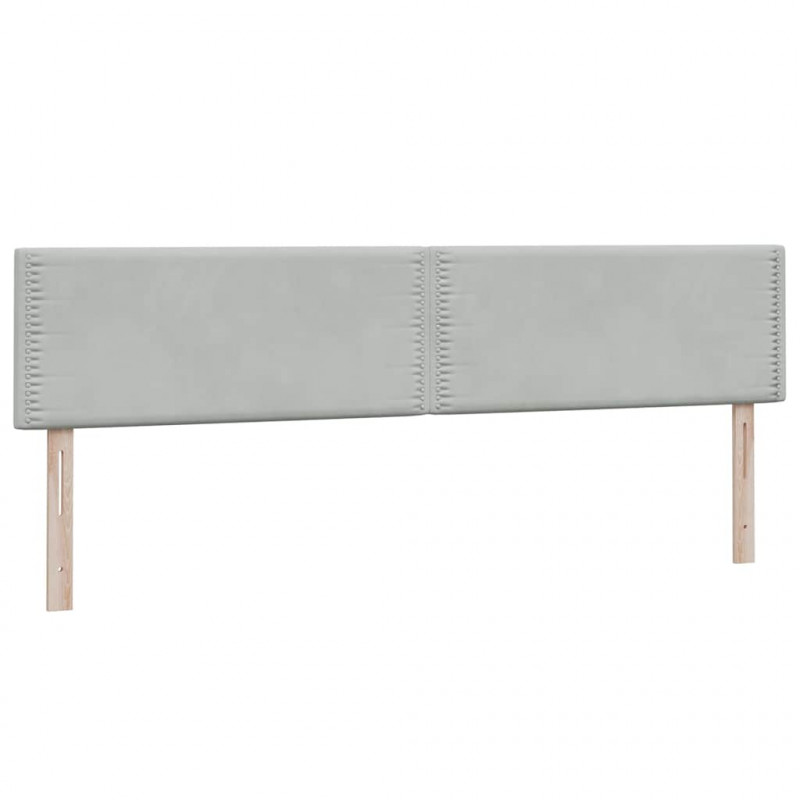 Łóżko kontynentalne z materacem, jasnoszare, aksamit, 200x210cm
