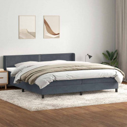Łóżko typu Box Spring z materacem Ciemnoszary 200x220cm Aksamit