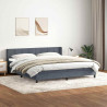 Łóżko typu Box Spring z materacem Ciemnoszary 200x220cm Aksamit