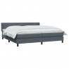 Łóżko typu Box Spring z materacem Ciemnoszary 200x220cm Aksamit