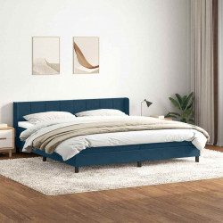 Łóżko typu Box Spring z materacem Ciemnoniebieski 200x220 cm