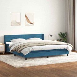 Łóżko typu Box Spring z materacem Ciemnoniebieski 200x220 cm