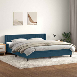 Łóżko typu Box Spring z materacem Ciemnoniebieski 200x220 cm
