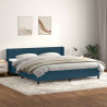 Łóżko typu Box Spring z materacem Ciemnoniebieski 200x220 cm