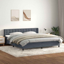 Łóżko typu Box Spring z materacem Ciemnoszary 200x220cm Aksamit