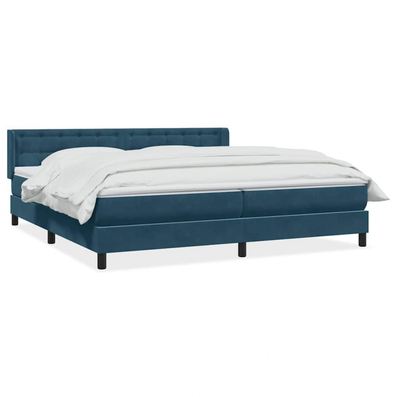 Łóżko typu Box Spring z materacem Ciemnoniebieski 200x220 cm