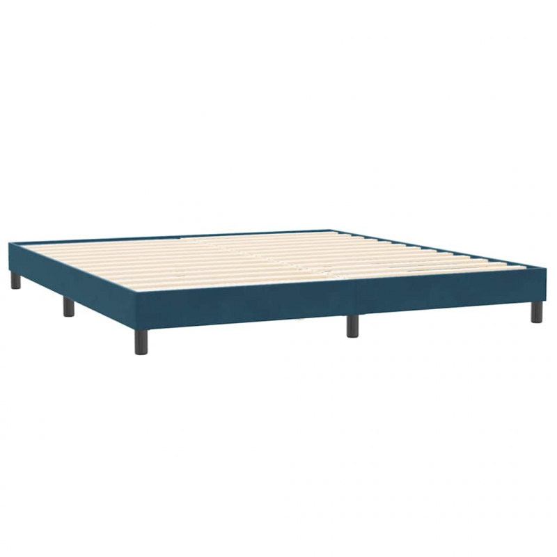 Łóżko typu Box Spring z materacem Ciemnoniebieski 200x220 cm