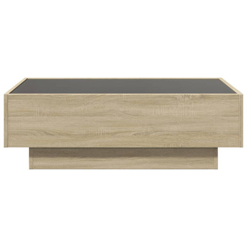 Stolik kawowy z LED, dąb sonoma, 90x50x30 cm