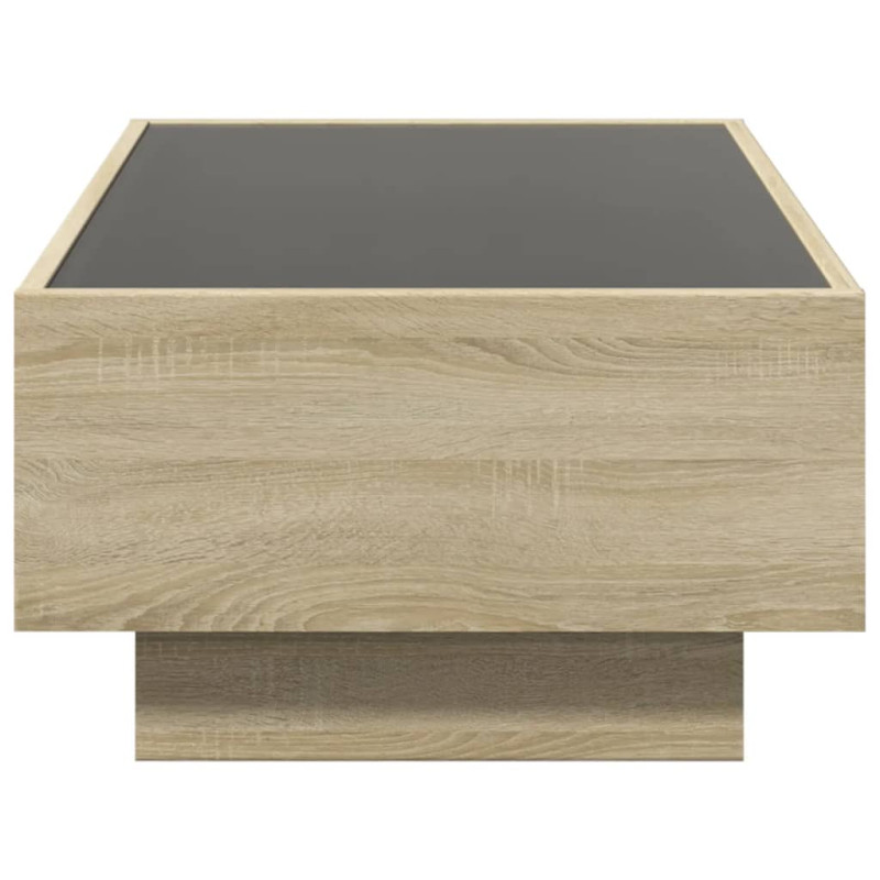 Stolik kawowy z LED, dąb sonoma, 90x50x30 cm