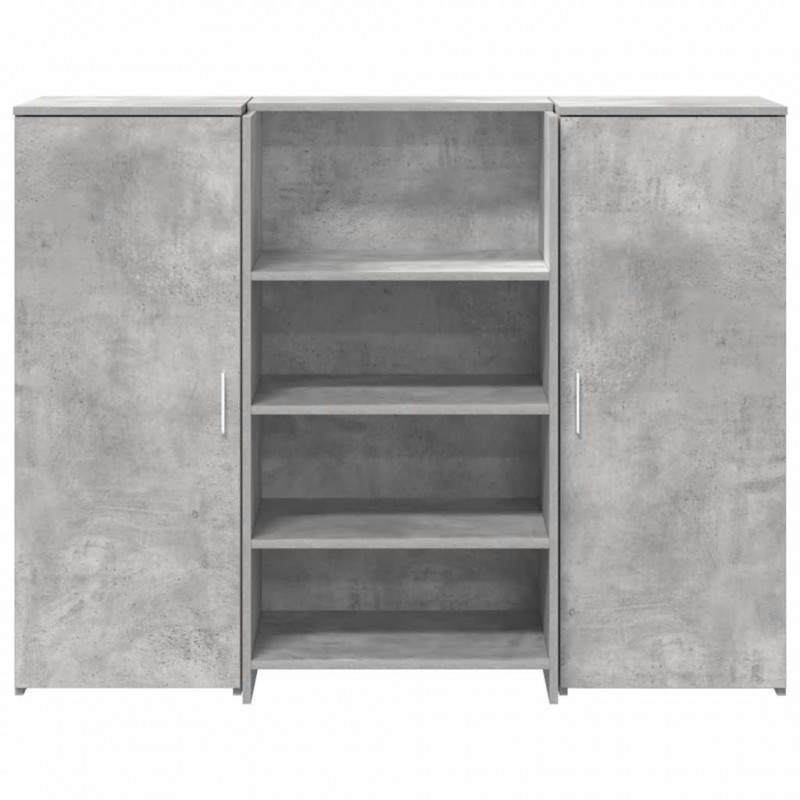 Biurko recepcyjne betonowe szare 135x50x103,5 cm drewno klejone