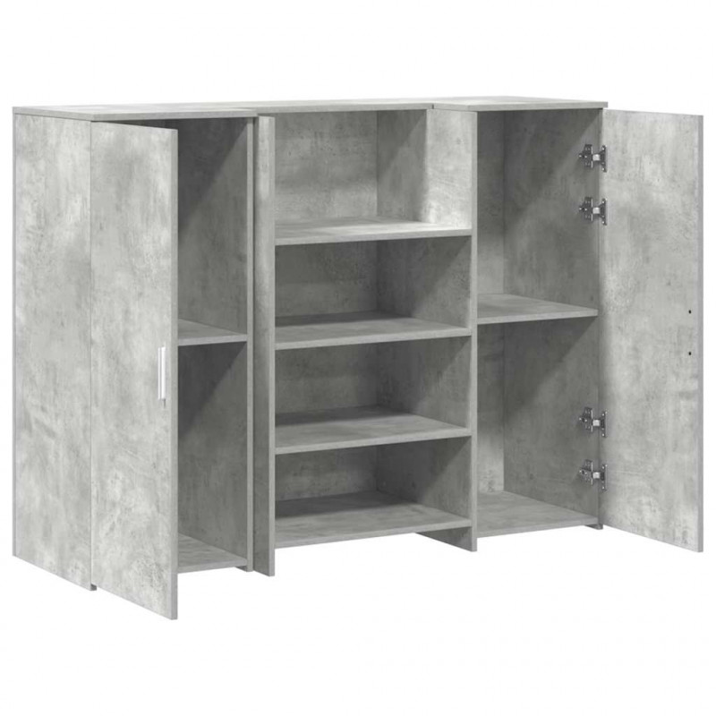 Biurko recepcyjne betonowe szare 135x50x103,5 cm drewno klejone