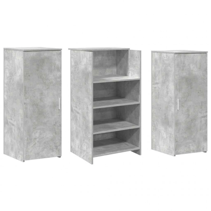 Biurko recepcyjne betonowe szare 135x50x103,5 cm drewno klejone