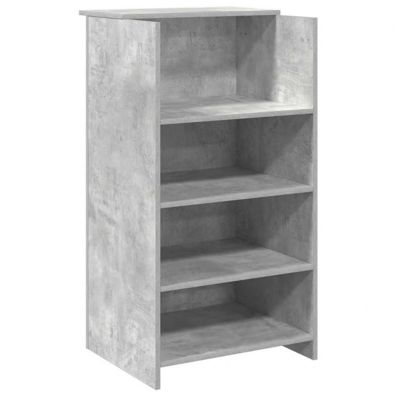 Biurko recepcyjne betonowe szare 135x50x103,5 cm drewno klejone