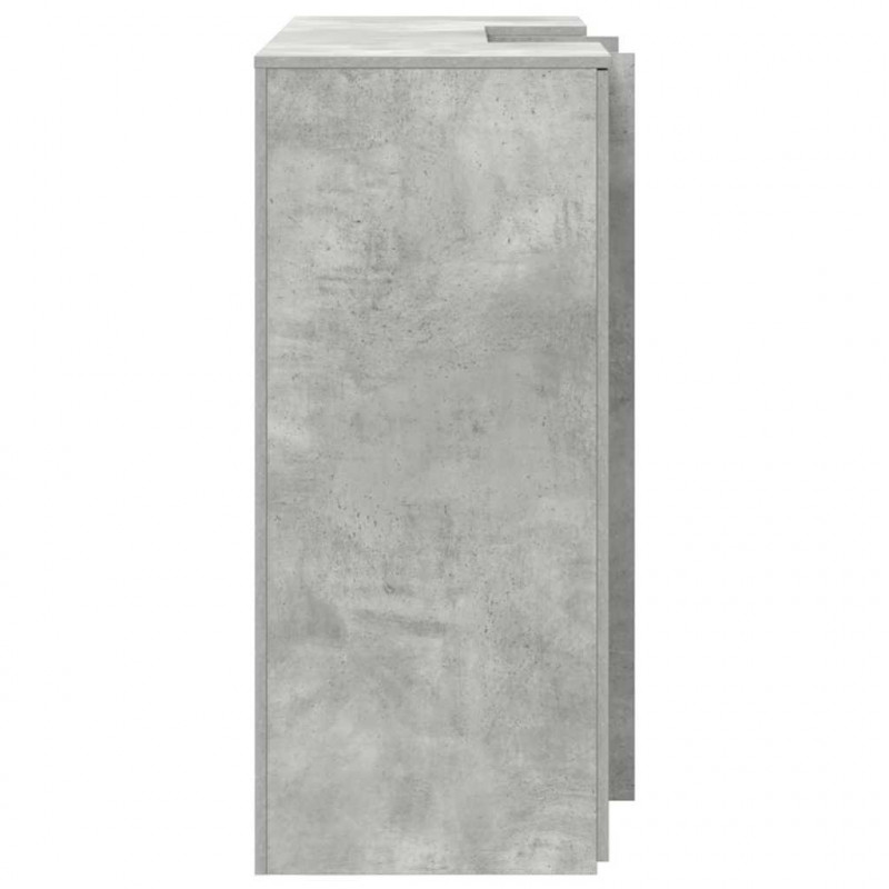 Biurko recepcyjne betonowe szare 135x50x103,5 cm drewno klejone