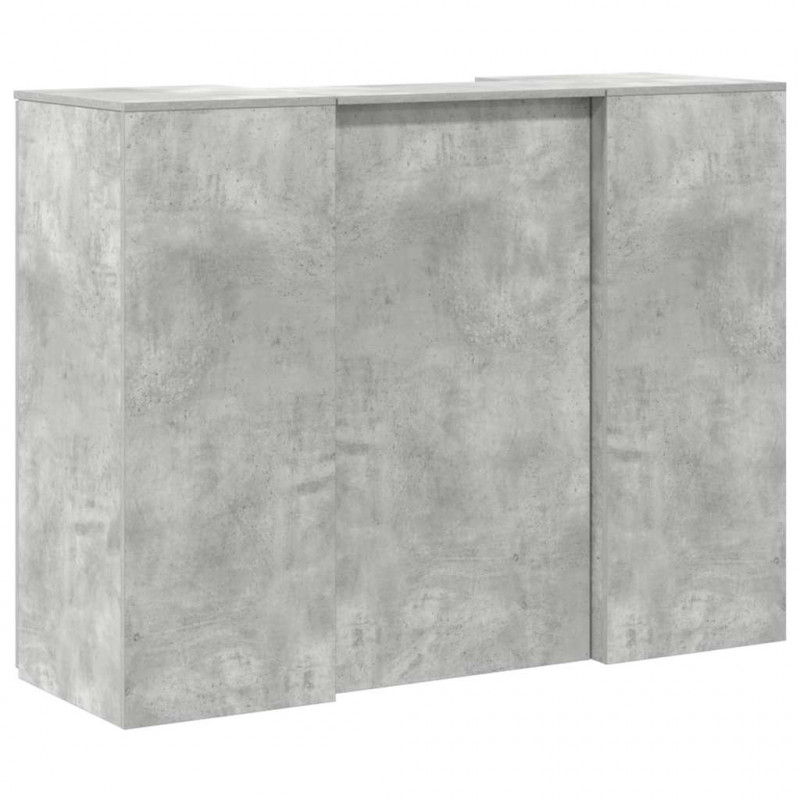Biurko recepcyjne betonowe szare 135x50x103,5 cm drewno klejone