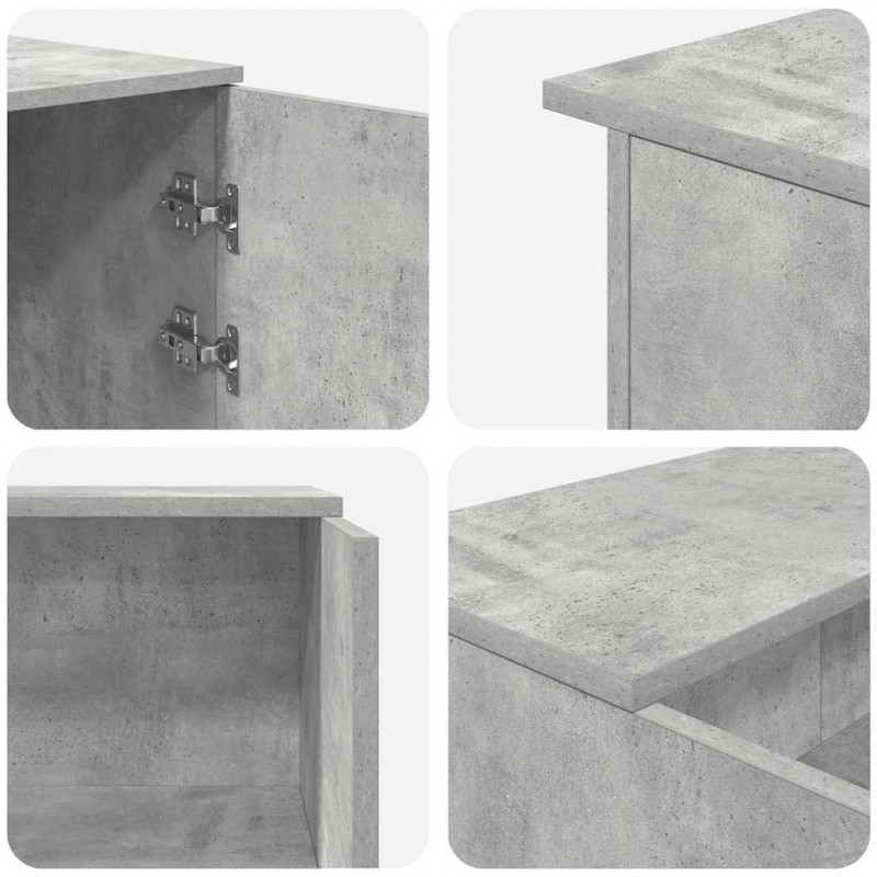 Biurko recepcyjne betonowe szare 135x50x103,5 cm drewno klejone