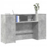 Biurko recepcyjne betonowe szare 180x50x103,5 cm drewno klejone