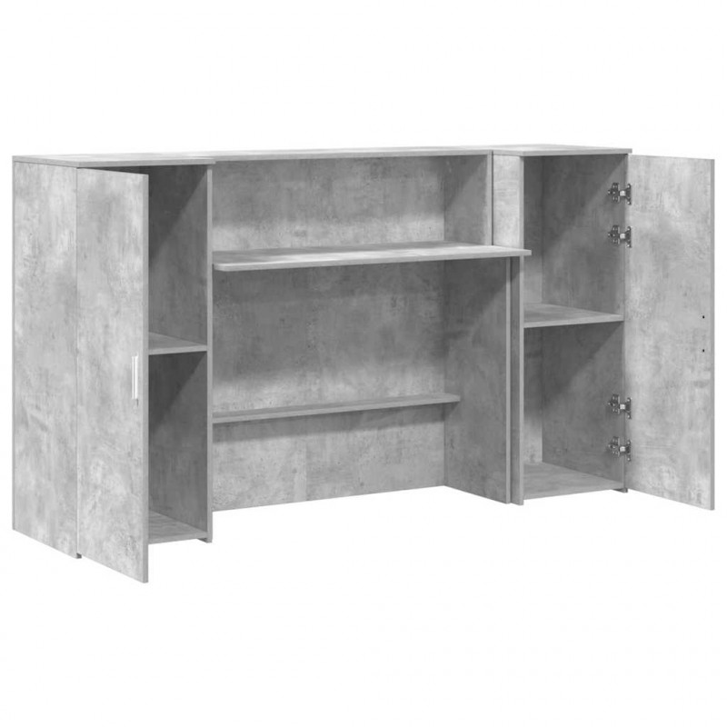 Biurko recepcyjne betonowe szare 180x50x103,5 cm drewno klejone
