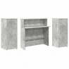 Biurko recepcyjne betonowe szare 180x50x103,5 cm drewno klejone