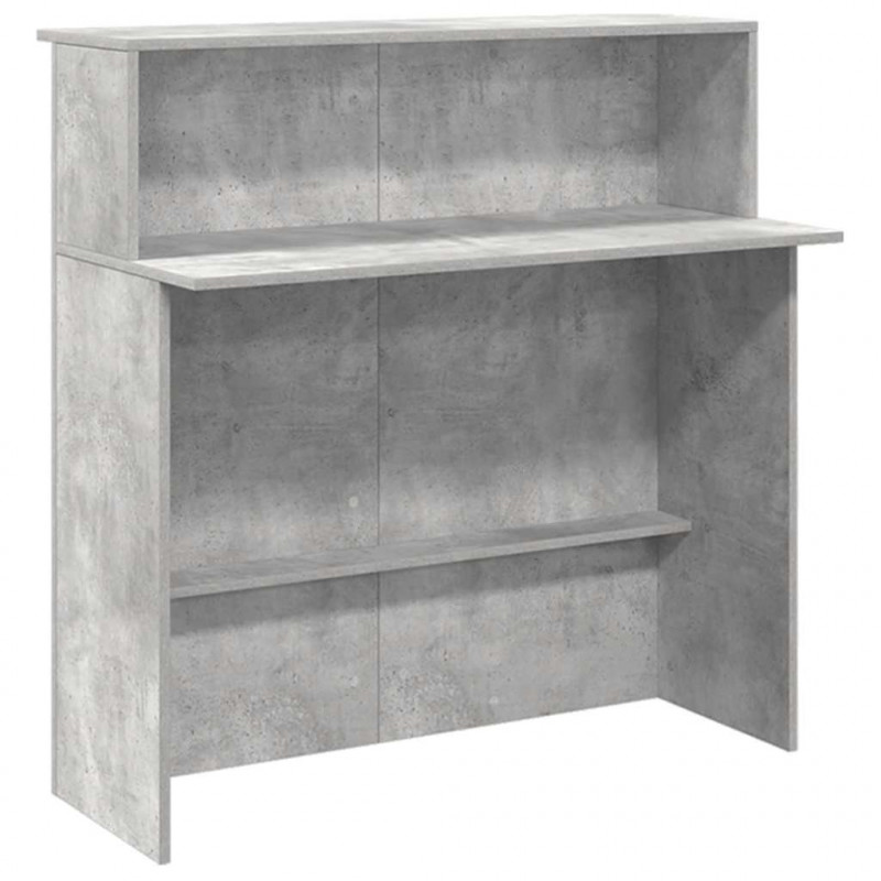 Biurko recepcyjne betonowe szare 180x50x103,5 cm drewno klejone