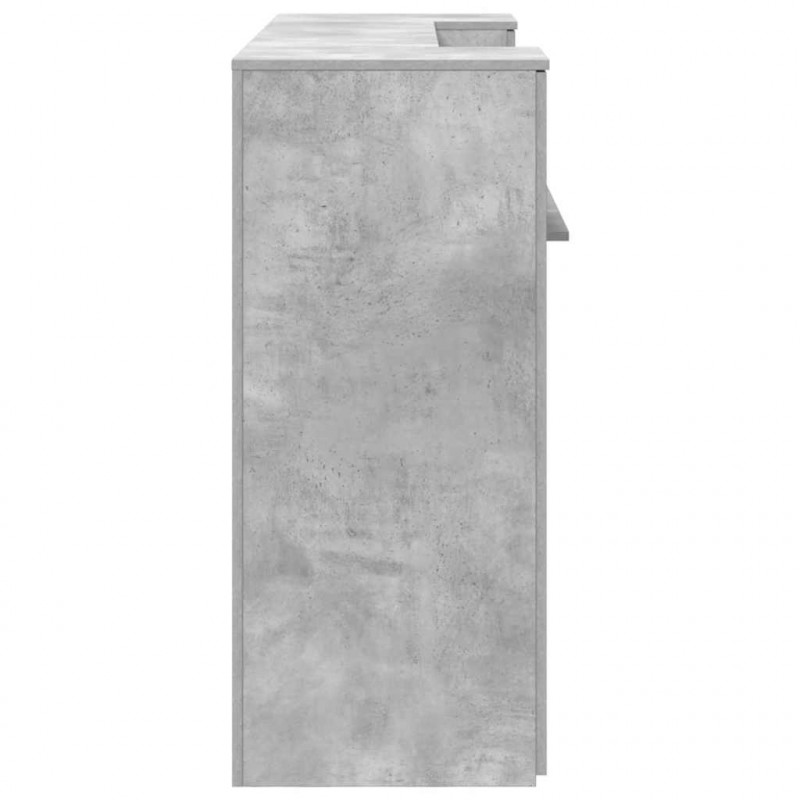 Biurko recepcyjne betonowe szare 180x50x103,5 cm drewno klejone