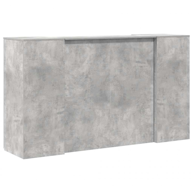 Biurko recepcyjne betonowe szare 180x50x103,5 cm drewno klejone