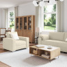 Sofa 3 pcs Beżowy 219 x 80 x 82 cm Tkanina lniana