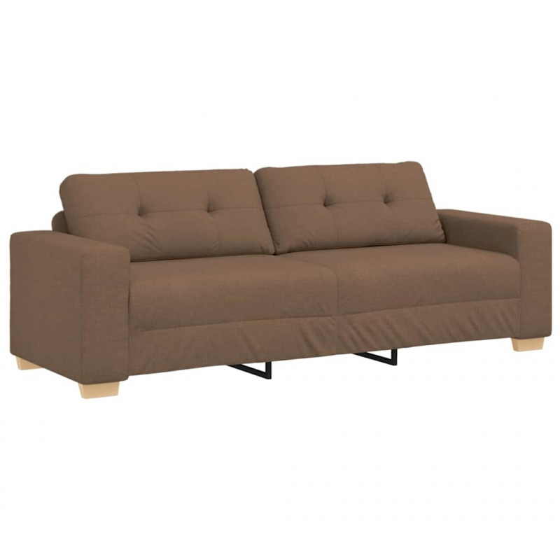 Sofa 3 pcs Brązowy 221 x 80 x 80 cm Tkanina lniana