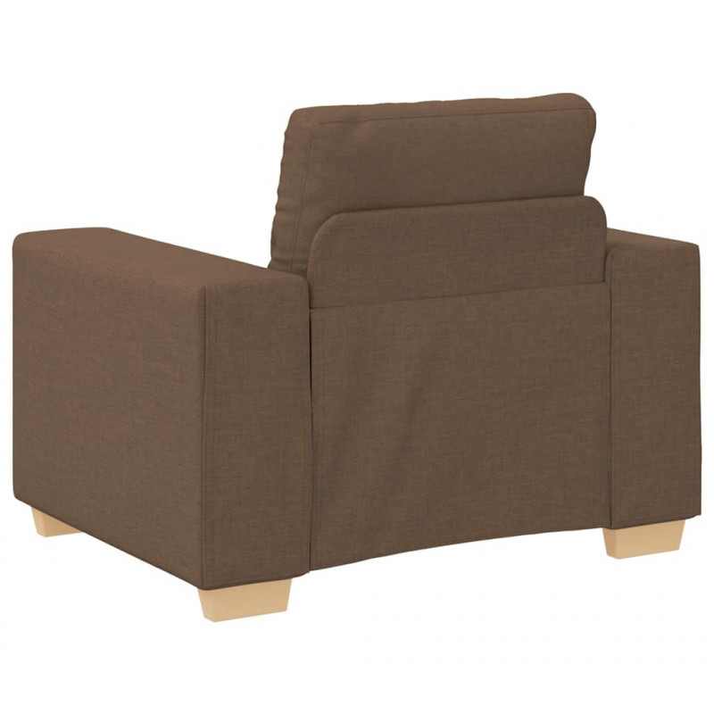 Sofa 3 pcs Brązowy 221 x 80 x 80 cm Tkanina lniana